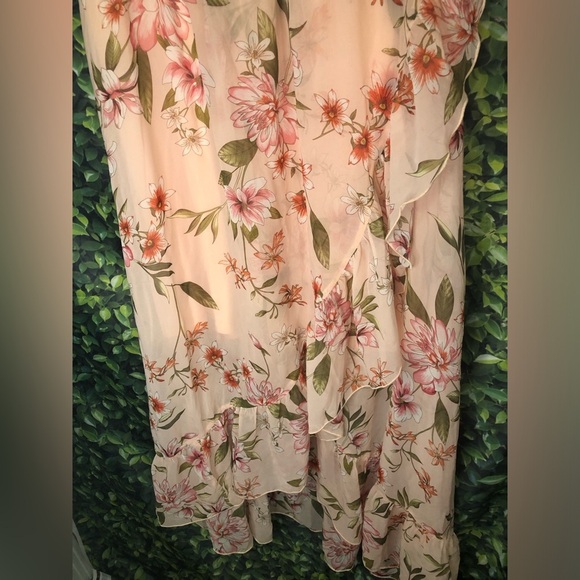 VENUS Pink A-Line Resort Maxi Split Ruffle Floral Dress NWT SIZE XL - Picture 9 of 16